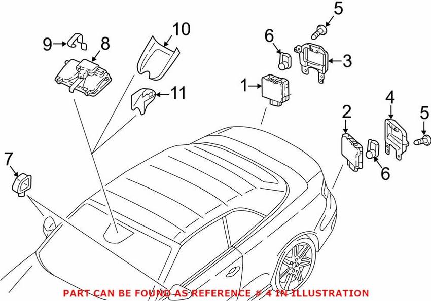 Audi Blind Spot Detection System Warning Sensor Bracket 8V5907175